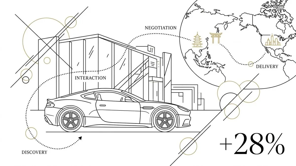 Maserati showroom experience illustration